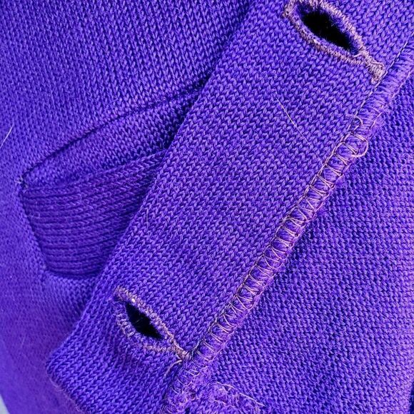 Varsity Jacket Vintage Class Sweater 50s High School Purple Wool S - Picture 13 of 15